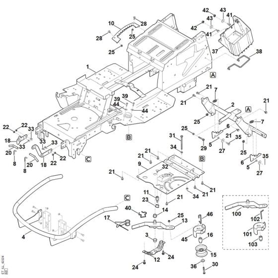 Frame for Stihl RT 5112.1 Z Ride on Mower