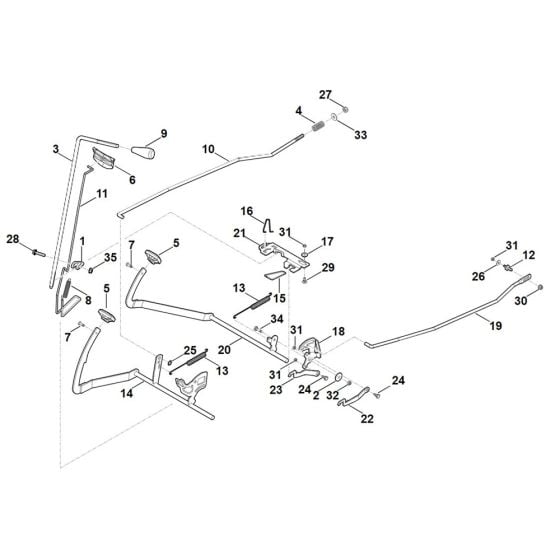 Brake, Parking Brake, Control Lever for Stihl RT 5112.1 Z Ride on Mower