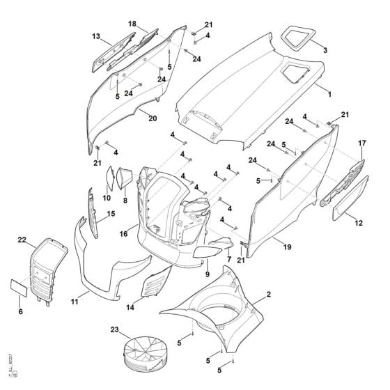 Engine Hood for Stihl RT 5112.1 Z Ride on Mower