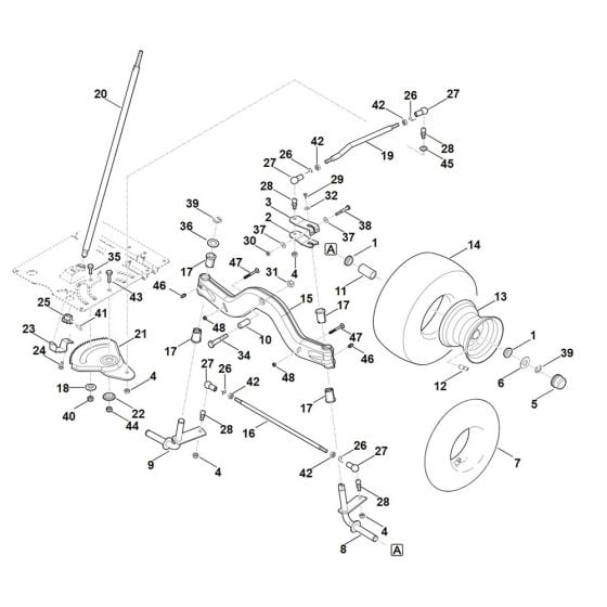 Steering, Front Wheel for Stihl RT 5112.1 Z Ride on Mower