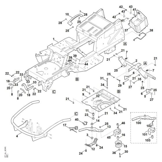 Frame for Stihl RT 6112.1 ZL Ride on Mower