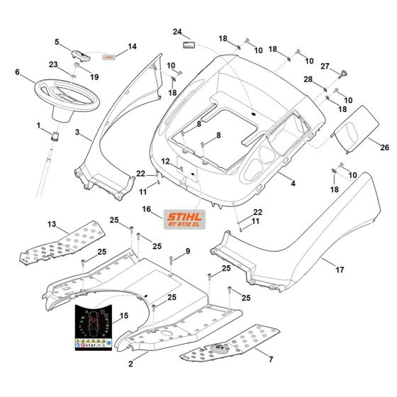 Cover for Stihl RT 6112.1 ZL Ride on Mower