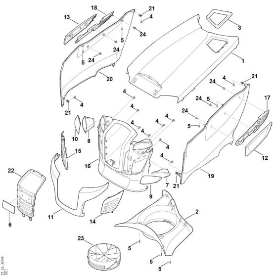 Engine Hood for Stihl RT 6112.1 ZL Ride on Mower