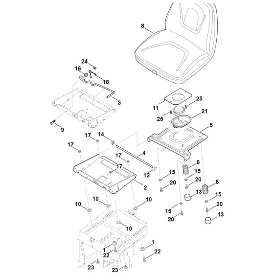 Seat for Stihl RT 6112.1 ZL Ride on Mower