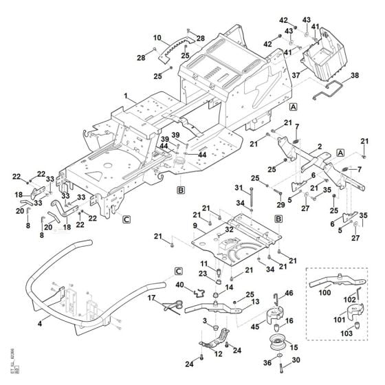 Frame for Stihl RT 6127.1 ZL Ride on Mower