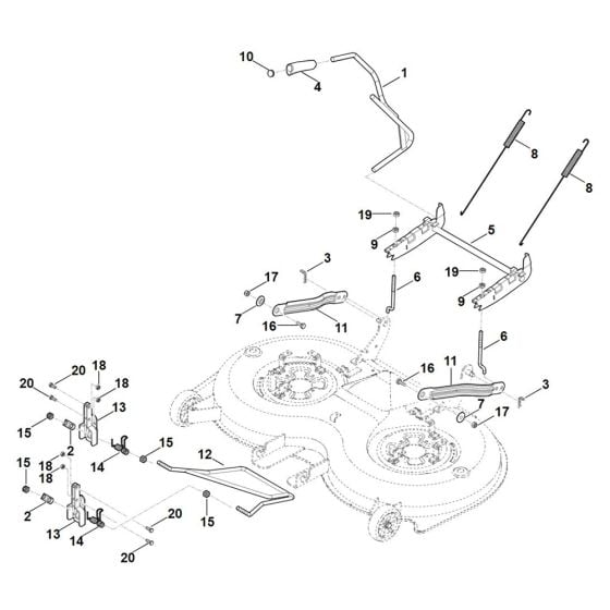 Height Adjustment for Stihl RT 6127.1 ZL Ride on Mower