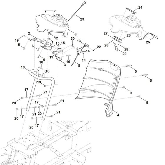 Dashboard for Stihl RT 6127.1 ZL Ride on Mower