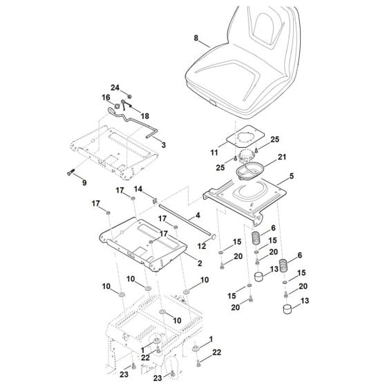 Seat for Stihl RT 6127.1 ZL Ride on Mower