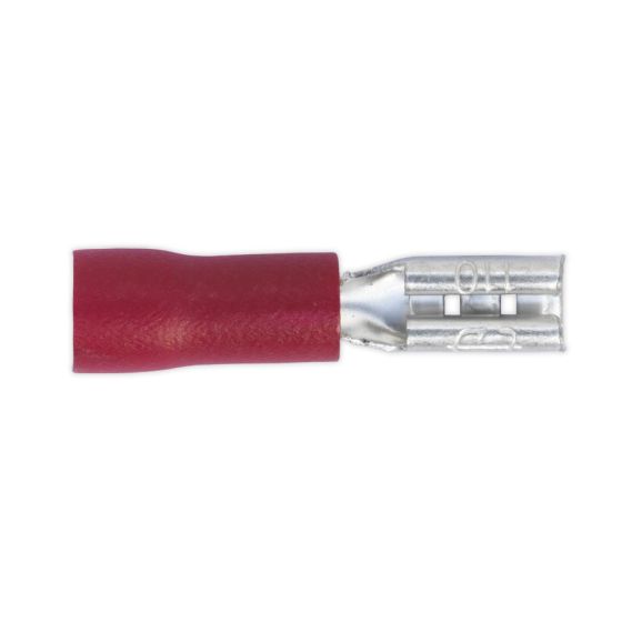 Push-On Terminal 2.8mm Female Red Pack of 100 Sealey Part No. RT19