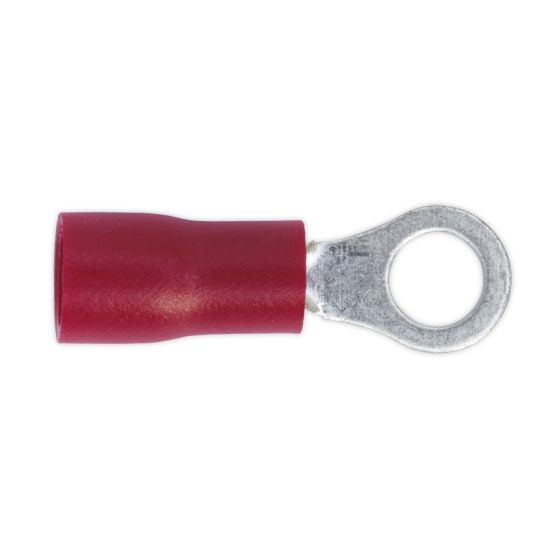 Easy-Entry Ring Terminal Dia.4.3mm (4BA) Red Pack of 100 Sealey Part No. RT24