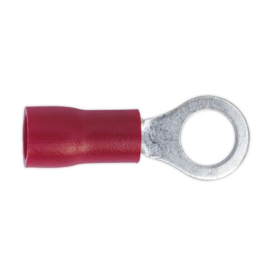 Easy-Entry Ring Terminal Dia.5.3mm (2BA) Red Pack of 100 Sealey Part No. RT25