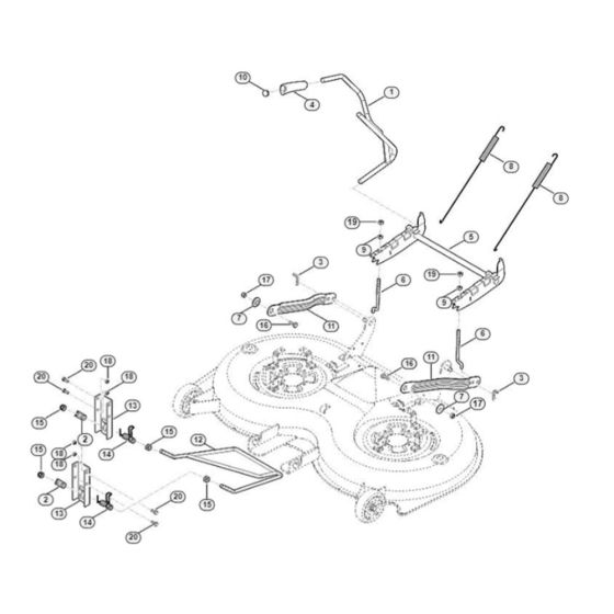 Height Adjustment Assembly for Stihl RT 5112.0 Z Ride on Mowers