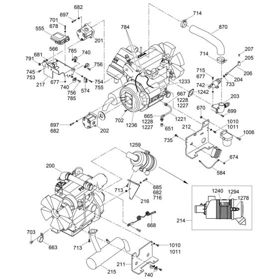 Engine Assembly for Wacker RT56-SC Trench Roller