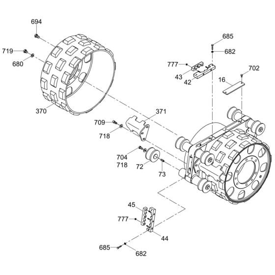 Front Drum Assembly for Wacker RT56-SC Trench Roller