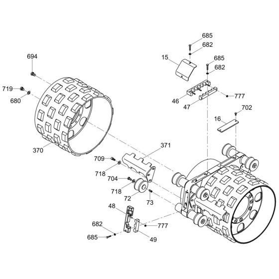 Rear Drum Assembly for Wacker RT56-SC Trench Roller