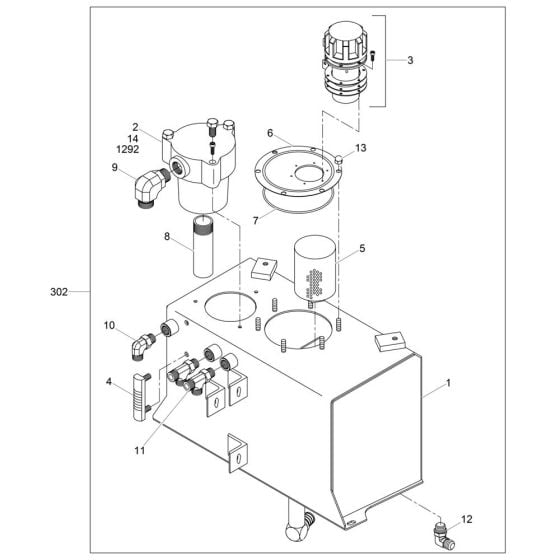 Hydraulic Tank Assembly for Wacker RT56-SC Trench Roller