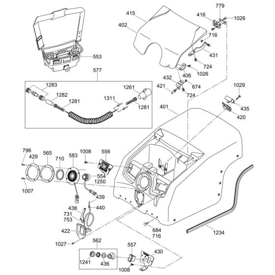 Rear Control Assembly for Wacker RT56-SC Trench Roller