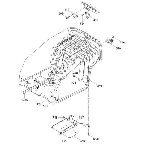 Rear Cover Assembly for Wacker RT56-SC Trench Roller