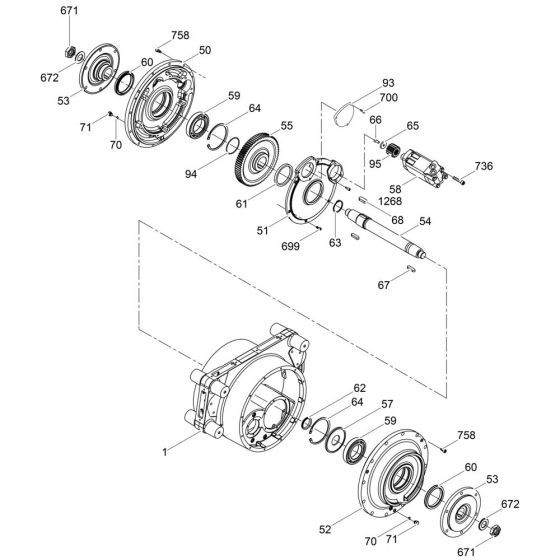 Drum Drive Assembly for Wacker RT56-SC Trench Roller