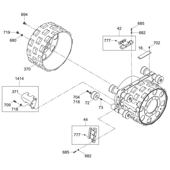 Front Drum Assembly for Wacker RT56-SC2 Trench Roller