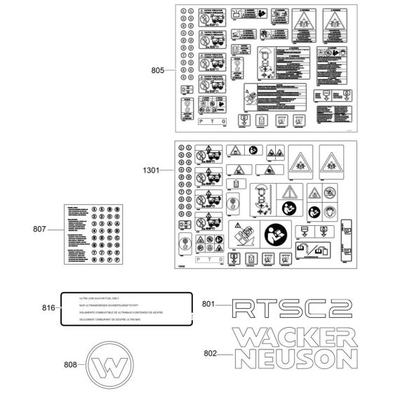 Decals for Wacker RT56-SC2 Trench Roller