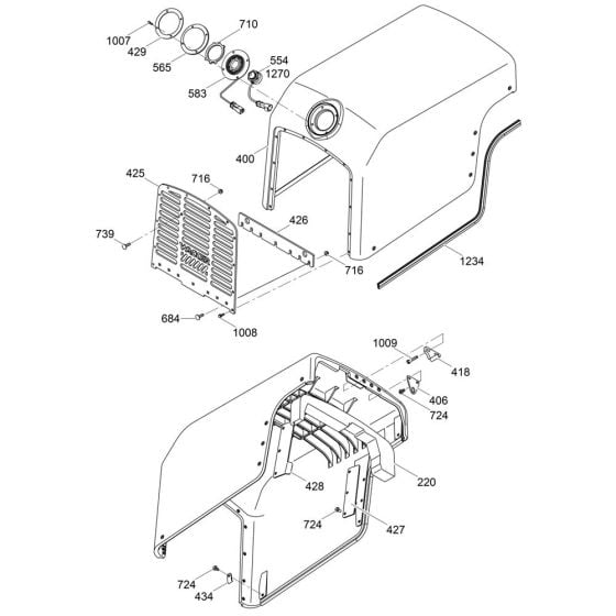 Front Cover Assembly for Wacker RT56-SC2 Trench Roller