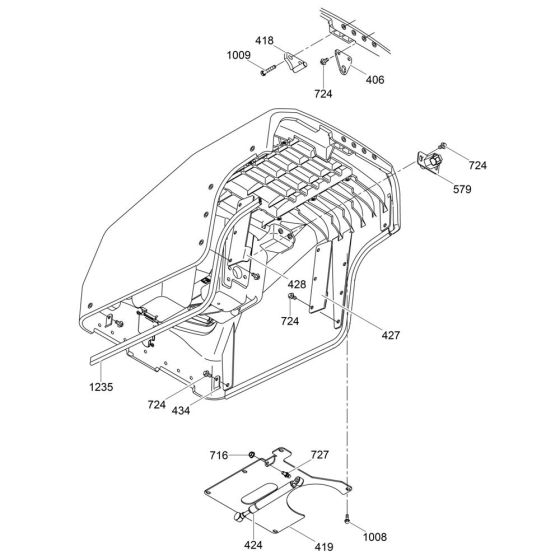 Rear Cover Assembly for Wacker RT56-SC2 Trench Roller