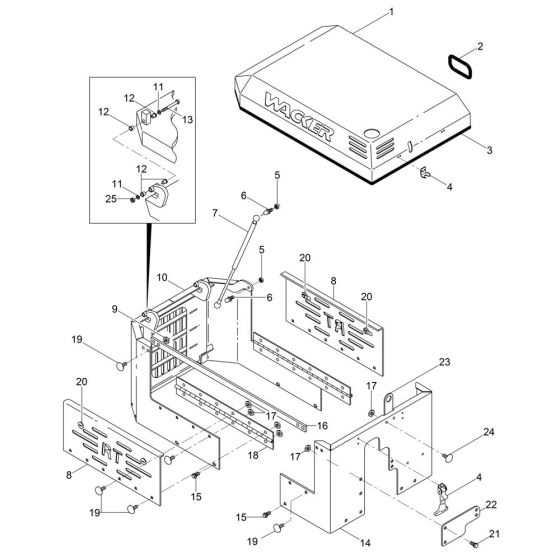 Front Frame Assembly for Wacker RT560 Trench Roller