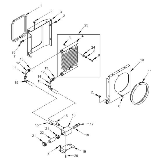 Oil Cooler Assembly for Wacker RT560 Trench Roller