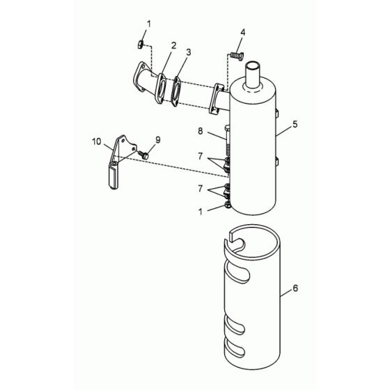 Muffler Assembly for Wacker RT560 Trench Roller