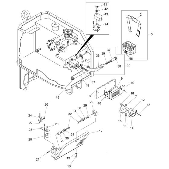 Safety Bar Assembly for Wacker RT560 Trench Roller