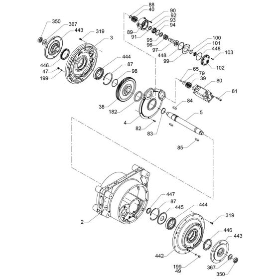 Drum Drive with Brake Assembly for Wacker RT560 Trench Roller