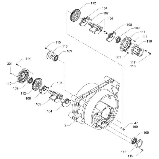 Exciter Assembly for Wacker RT560 Trench Roller