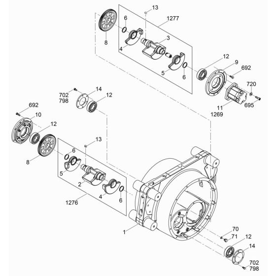 Exciter Assembly for Wacker RT82-SC Trench Roller