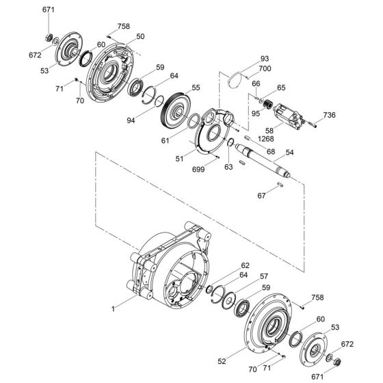 Drum Drive Assembly for Wacker RT82-SC Trench Roller