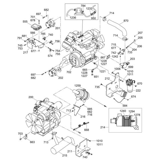 Engine Assembly for Wacker RT82-SC2 Trench Roller