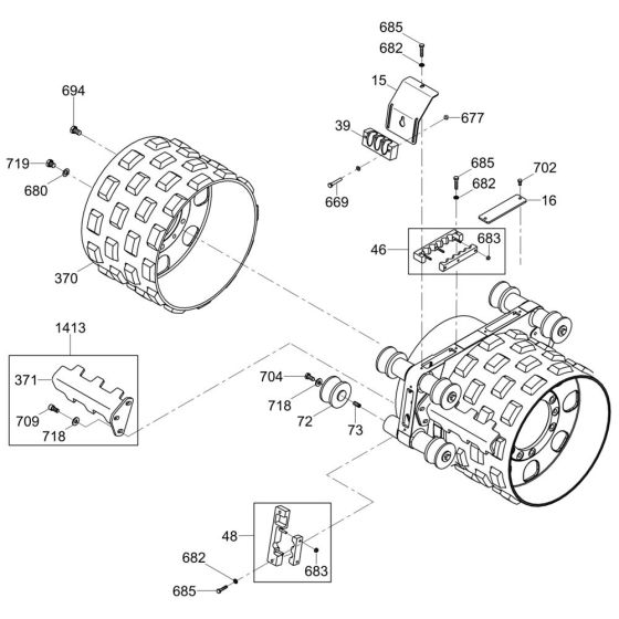 Rear Drum Assembly for Wacker RT82-SC2 Trench Roller