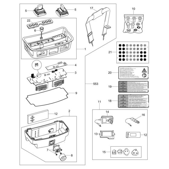 Transmitter Module Assembly for Wacker RT82-SC2 Trench Roller