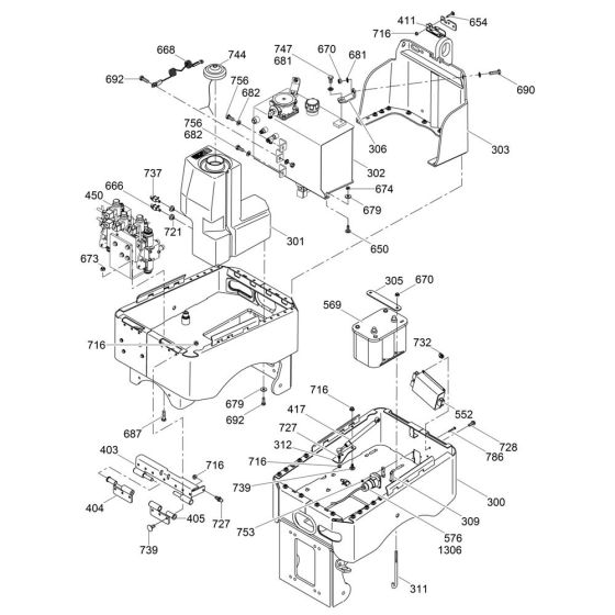 Rear Frame Assembly for Wacker RT82-SC2 Trench Roller