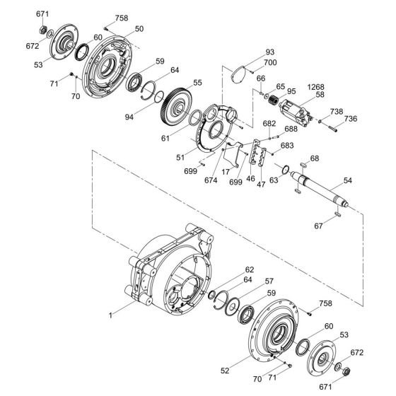 Drum Drive Assembly for Wacker RT82-SC2 Trench Roller