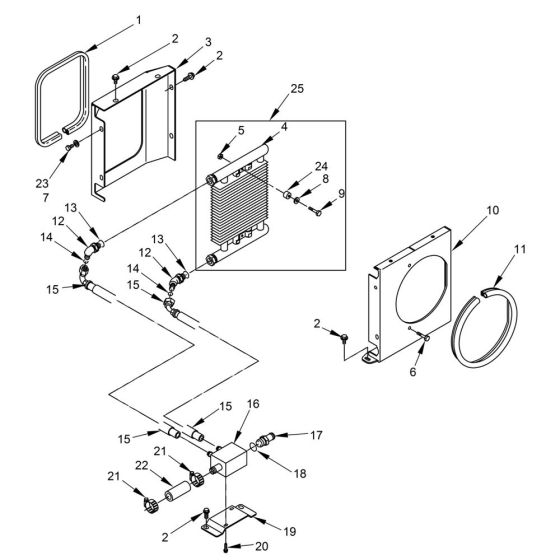 Oil Cooler Assembly for Wacker RT820 Trench Roller