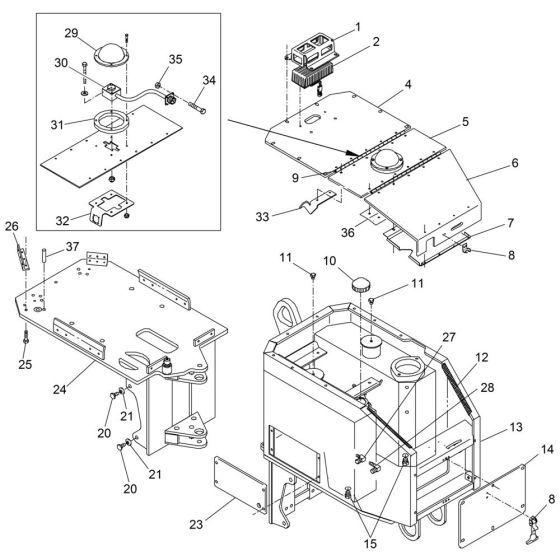 Rear Frame Assembly for Wacker RT820 Trench Roller