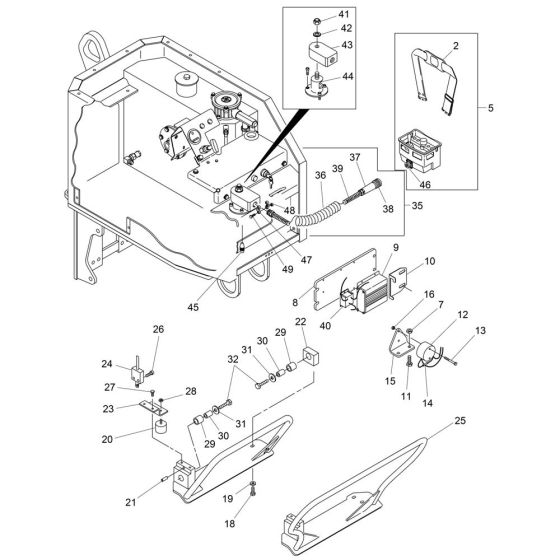 Safety Bar Assembly for Wacker RT820 Trench Roller