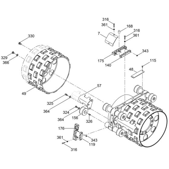 Rear Drum Assembly for Wacker RT820 Trench Roller