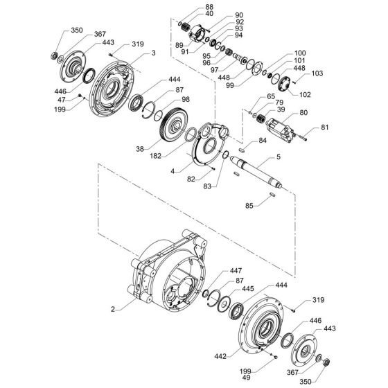 Drum Drive with Brake Assembly for Wacker RT820 Trench Roller