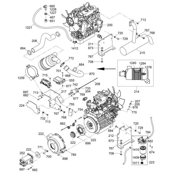 Engine Assembly for Wacker RTK82-SC3 Trench Roller