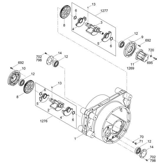 Exciter Assembly for Wacker RTK82-SC3 Trench Roller