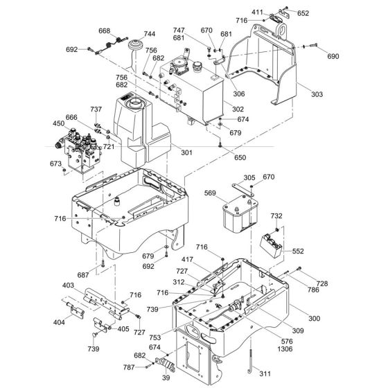 Rear Frame Assembly for Wacker RTK82-SC3 Trench Roller