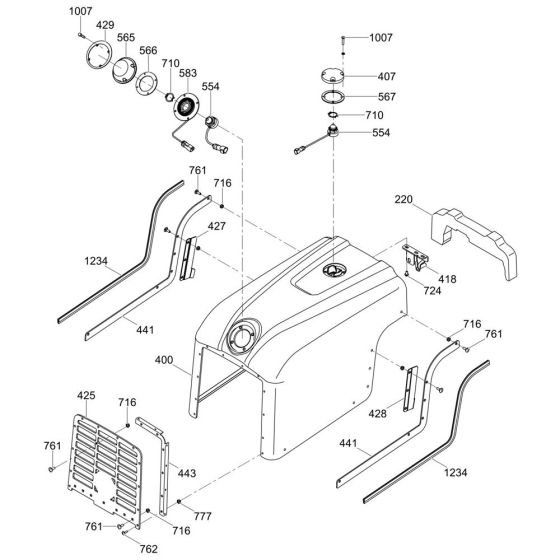 Front Cover Assembly for Wacker RTK82-SC3 Trench Roller