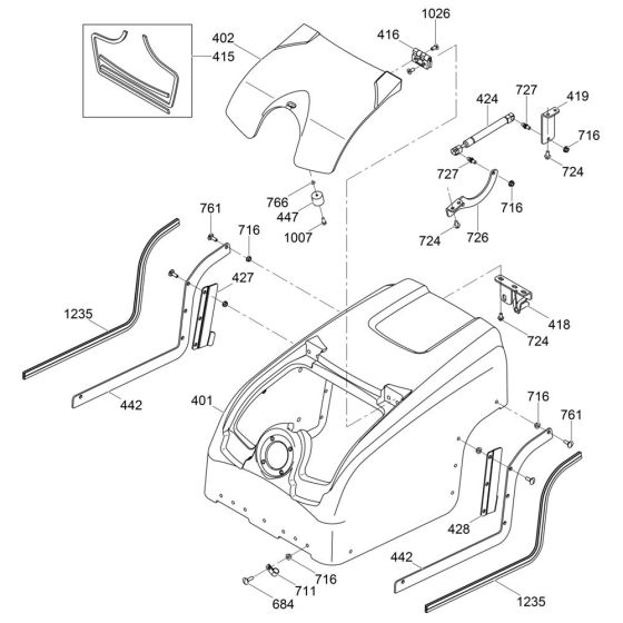 Rear Cover Assembly for Wacker RTK82-SC3 Trench Roller